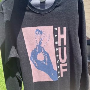 Huf x Pleasures 2021 Holiday Collab Fleece sweatshirt. Size L.